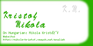 kristof mikola business card
